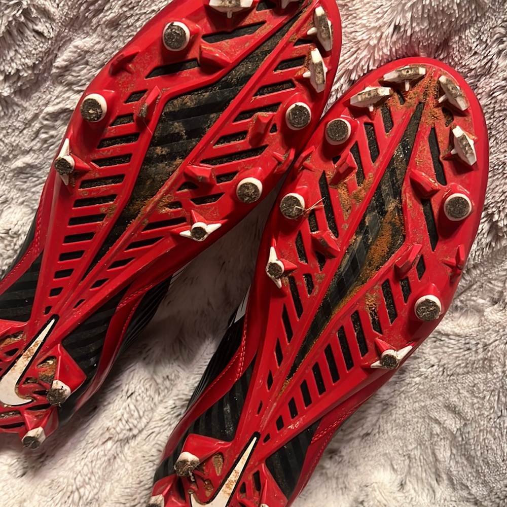 Nike Vapor Red & Black Baseball Cleats Sz 12 - Picture 13 of 15